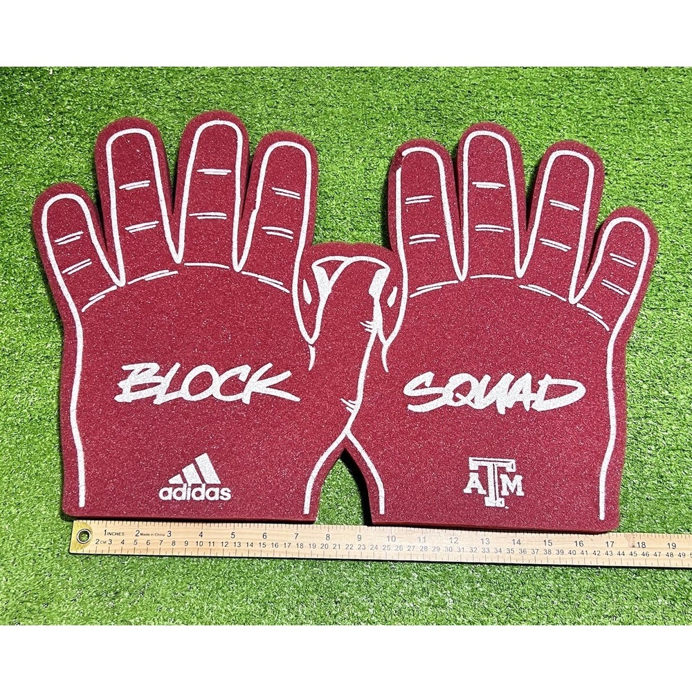 Texas A&M Foam Fingers Two Hand Aggie Football Wrecking Crew‎ "Block Squad"